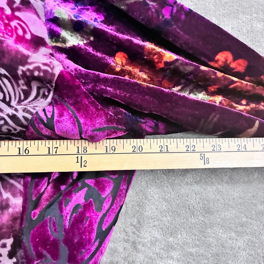 Coldwater Creek Velvet Burnout Blouse Large Whimsigoth Eclectic Artsy Faiirycore - Picture 4 of 6